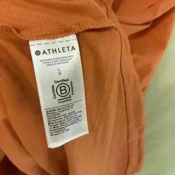 Athleta Orange Sleeveless Tank Top Relaxed Fit - Picture 4 of 5